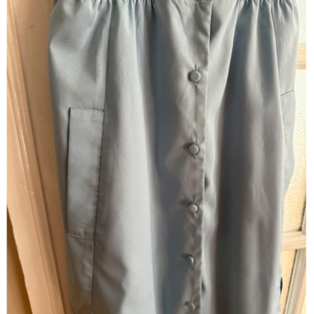 J.O.A. Los Angeles Blue Midi Dress XS Button Front Strappy Tie Waist XSmall - Picture 3 of 5